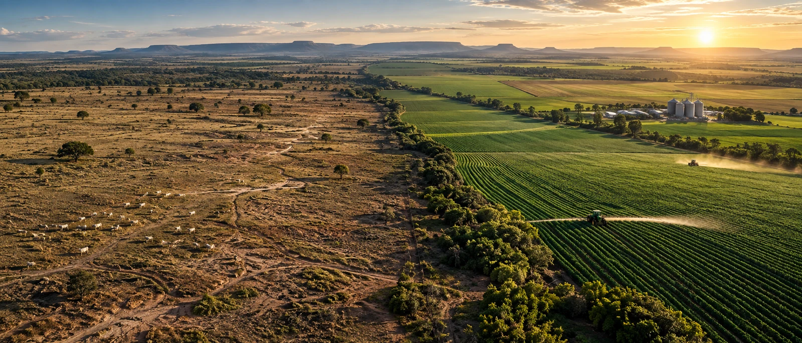 Transição de terra degradada para agricultura produtiva
